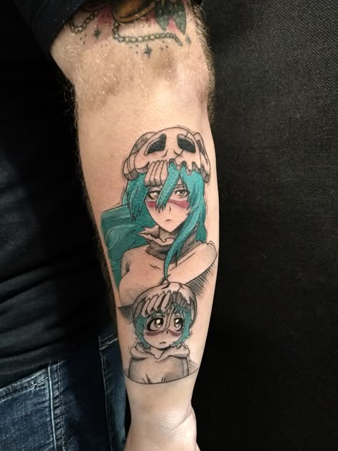 Bleach Neliel Tattoo, Nel Tattoo Bleach, Nelliel Bleach Tattoo, Bleach Tattoo Ideas, Arm Sleeve Ideas, Bleach Tattoo, Interesting Tattoos, Dilly Dally, Kawaii Tattoo