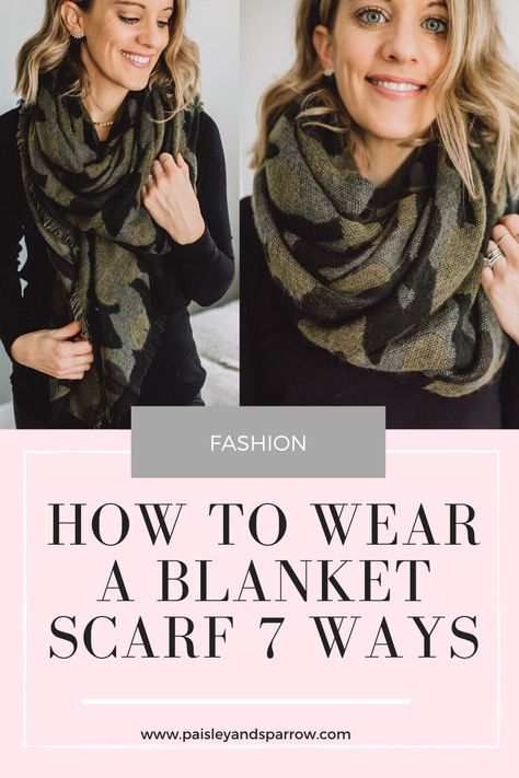 Woven Scarf Knot, How To Tie A Chunky Scarf, How To Wear An Oblong Scarf, Long Rectangular Scarf Tying, How To Wear A Wool Scarf, How To Tie Large Scarf, Infinity Scarf How To Wear, How To Scarf Wrap, How To Wrap A Scarf