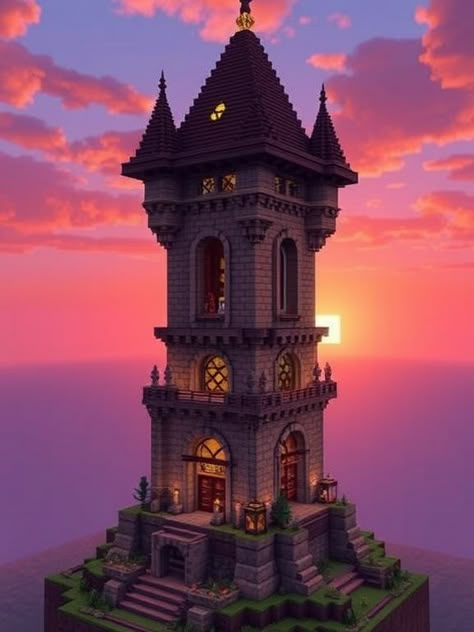 Immerse yourself in the world of Minecraft with these 5 amazing wizard tower designs that will transport you to a realm of fantasy and wonder. From mystical elements to spellbinding structures, these builds are truly a sight to behold. #Minecraft #WizardTower #Fantasy #Gaming Minecraft Medieval Wizard Tower, Minecraft Fantasy Tower Design, Minecraft Enchanting Building, Tall Minecraft Buildings, Wizard Minecraft House, Minecraft Astronomy Tower, Minecraft Building Ideas Tower, Minecraft Wizard Tower Blueprint, Impressive Minecraft Builds