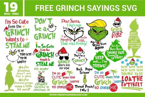 Grinch Sayings Free SVG Files | Free SVG Download Free SVG Files to download with Personal & Commercial Use from Design Bundles. These Royalty Free SVG Files on our website are great for Vinyl Grinch Cricut Projects Free, Grinch Free Svg Files For Cricut, Funny Christmas Svg Files Free Cricut, Super Hero Svg Files Free, Grinch Cricut Svg Free, Grinch Sayings Quotes Funny, Free Grinch Svg Files For Cricut, Free Grinch Printables, Free Grinch Svg Files