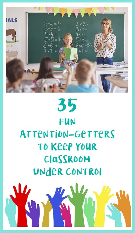 35 Fun Attention-Getters to Keep Your Classroom Under Control Attention Signals, Classroom Attention Grabbers, Graffiti Tips, Teaching Classroom Procedures, Classroom Control, Middle School Classroom Management, Teaching Hacks, School Organisation, Behavior Management Strategies