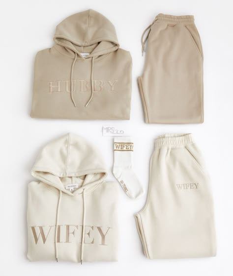 This bundle includes: Wifey Hoodie - Champagne Hubby Hoodie - Stone Wifey Statement Sweatpants - Champagne Hubby Statement Sweatpants - Stone Wifey Socks - Gold Personalised Mrs Hair Slide - Silver Wedding Preparation Photos, Happily Ever After Starts Here, Bride Hoodie, Campground Wedding, Wifey Sweatshirt, Dream Wedding Decorations, Nike Sweats, Matching Couple Outfits, Future Wedding Plans