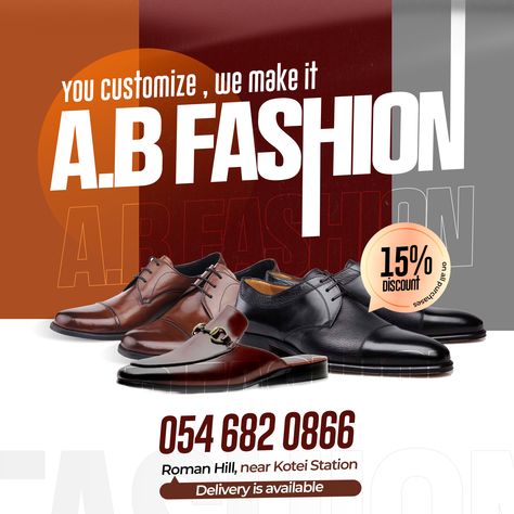 #shoe #footwear #boots #photoshop #quickone #professionaldesign #fiverr #new #flyer #usa #vlack #brown Shoe Flyer Design, Bag Catalogue, Street Food Design, Shoe Advertising, Shoe Poster, Poster Idea, New Flyer, Shoes Ads, Creative Advertising Design