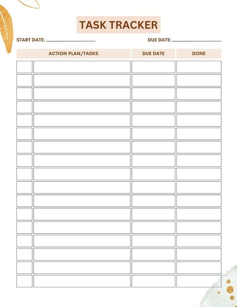 'Task Tracker Template' Part of Work from Home Planner Bundle PDF Work From Home Planner, Task Tracker, Work Routine, Home Planner, Checklist Template, Task Management, Task List, Planner Bundle, Productivity Planner