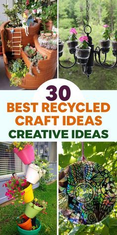 Discover new possibilities for your garden with creative recycled crafts! Reimagine ordinary items such as old tires, mason jars, and wine bottles as unique planters and decor. Elevate your outdoor space with whimsical upcycled wind chimes or vibrant bottle flower art. Embrace sustainability while infusing your garden with color and charm through our DIY projects. Transform your garden into a vibrant oasis that reflects your eco-friendly lifestyle. Let these innovative recycled craft ideas breat Garden Crafts Recycled, Things To Make For The Garden, Reuse Garden Ideas, Garden Junk Art, Outdoor Upcycled Ideas, Upcycled Garden Art, Fun Garden Ideas Diy Projects, Yard Projects Diy, Upcycled Crafts For Kids