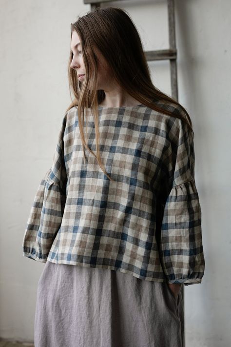 Boy Dress, Loose Tunic, Plus Size Shirt, Baby Boy Dress, Shirt Linen, Plaid Tunic, Linen Tunic, Apron Dress, Loose Shirts