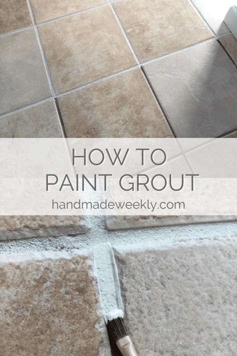 Painted Grout Fireplace, Grout Pens For Tile, Painted Bathroom Floor Ideas, Tiled Living Room, Regrouting Tile, Paint Grout, Can You Paint Tile, Painting Ceramic Tile Floor, Painted Tile Floor