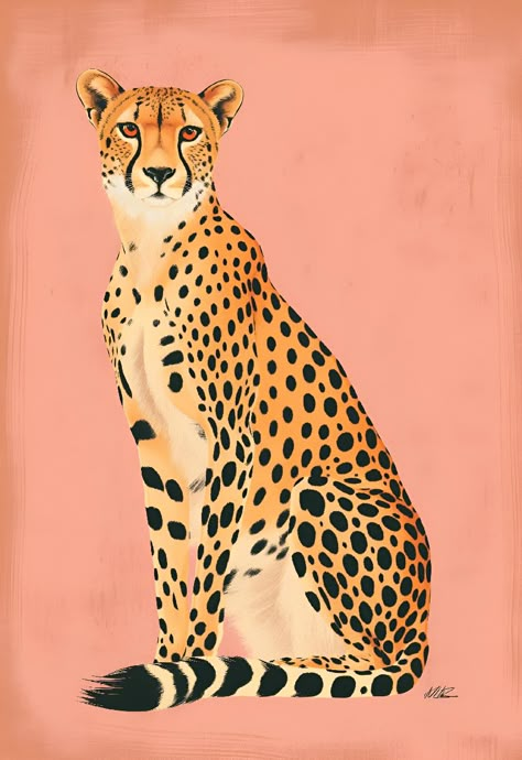 Dive into the minimalist elegance of this cheetah illustration, set against a soothing pink canvas. Its gaze captivates, inviting you into its serene world. Perfect for modern decor lovers, save & follow for more unique finds. Bring this majestic creature into your space. #ArtPrint #CheetahLove #MinimalistDecor #ModernArt #SaveAndFollow #ImagePrompt #AIimage Cheetah Art Print, Cheetah Sitting, Cheetah Decor, Cheetah Painting, Cheetah Illustration, Abstract Cheetah, 3d Tipografi, Leopard Illustration, Cheetah Drawing