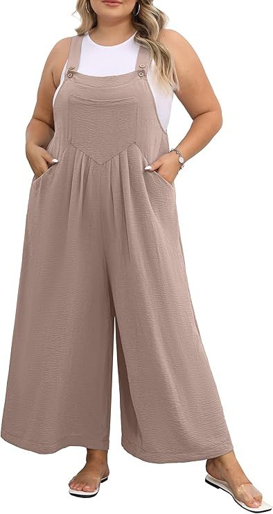 for Women Wide Leg Casual Summer Rompers Adjustable Loose fit Overalls Jumper with Pockets Grandmacore Fashion, Casual Summer Rompers, Overalls Summer, Summer Rompers, Amazon Top, Jumpsuit For Women, Light Cardigan, Plus Size Fall, Plus Size Romper