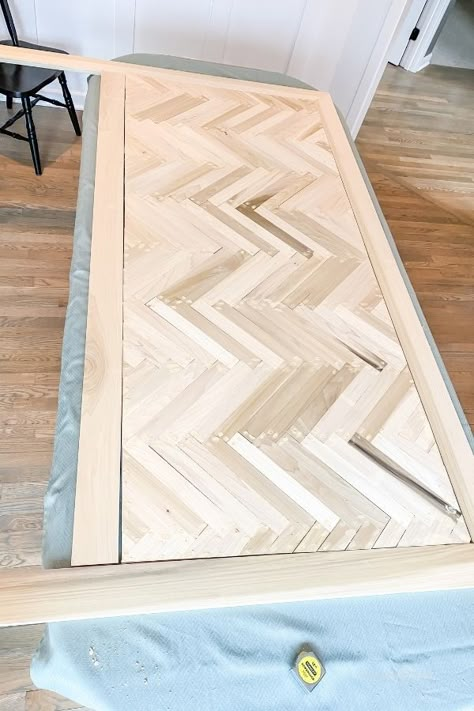 Headboard Herringbone, Diy Herringbone Headboard, Herringbone Headboard, Headboard Inspiration, Diy Wood Headboard, Diy Bed Headboard, Headboard Ideas, New Bedding, Diy Bed Frame