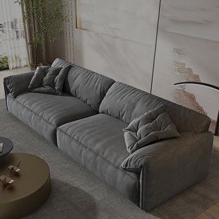 Comfy Grey Couch, Oversized Sofa Living Room, Loft Sofa Ideas, Large Comfy Couch, Couch Design Living Room, Masculine Interior Design Living Room, Deep Couch Sectional, Sectionals Living Room, Light Gray Sofa