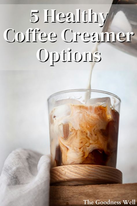 creamer being poured into a cup of iced coffee Coffee Creamer Homemade Healthy, Coffee Creamer Substitute, Clean Coffee Creamer, Organic Coffee Creamer, Natural Coffee Creamer, Best Coffee Creamer, Healthy Coffee Drinks, Healthy Coffee Creamer, Dairy Free Coffee Creamer