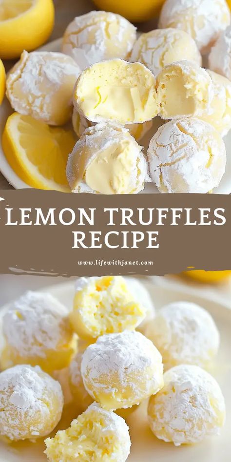 Lemon Truffles No Bake Lemon Balls, Lemon Flavored Desserts, Lemon Deserts Ideas Easy, Lemon Christmas Dessert, Lemon Balls No Bake, Limoncello Truffles, Lemon Truffles No Bake, Keto Lemon Truffles, White Chocolate Lemon Truffles Recipe