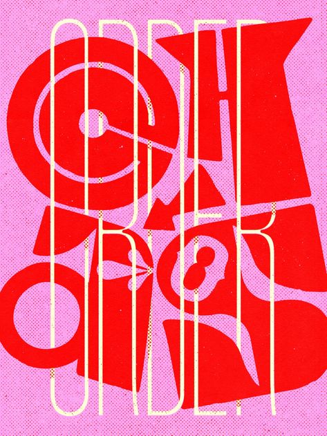 Lettering poster #lettering #poster #chaos #pink #letters #graphics #type Repetitive Typography, Chaos Typography, Nyu Student, Chaos Poster, Poster Lettering, Lettering Poster, Design Conference, Type Poster, Pink Letters