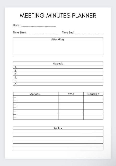 Office Organization Files Business, Work From Home Office Setup Ideas, Work Binder Organization, Work Planner Ideas, Work Planner Template, Manager Planner, Schedule Notes, Meeting Minutes Template, Meeting Notes Template