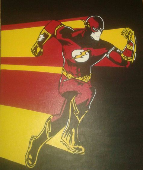 The Flash Painting, Flash Painting, Superhero Artwork, Kid Flash, Painting Canvases, Fastest Man, Kali Uchis, Young Justice, Anime Character Drawing