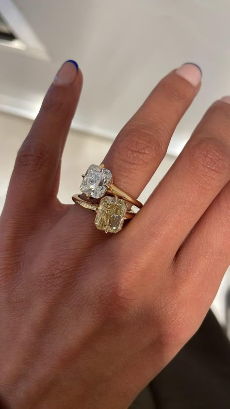 Antique Cushion Cut, Yellow Diamond Ring, Antique Cushion, Cute Engagement Rings, Future Engagement Rings, January 22, Dream Engagement Rings, Dream Engagement, Stacked Jewelry