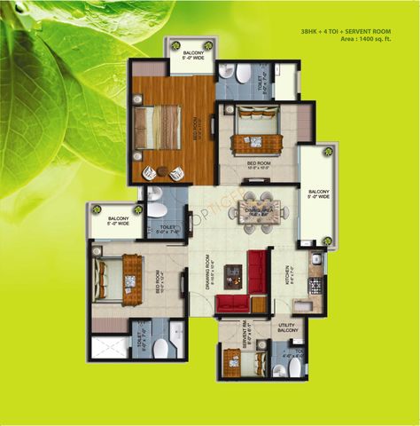 3Bhk+servant room-1400 sqft. 3bhk Plan, Servant Room, Architecture Blueprints, Civil Engineering Design, Apartment Plans, Residential Apartments, Five Star Hotel, Apartment Room, Engineering Design