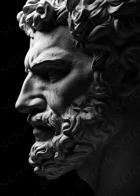 A Tribute In The Form Of Sculpture Art Celebrating Marcus Aurelius A Roman Emperor One Of The Most Beloved Stoic Philosophers In History.. Displate is a one-of-a-kind metal poster designed to capture your unique passions. Sturdy, magnet mounted, and durable – not to mention easy on the eyes!  ... daha fazla Stoic Marcus Aurelius, Philosophy Logo Design, Roman Sculpture Tattoo, Greek Sculpture Drawing, Stoic Statue, Stoic Aesthetic, Stoic Design, Marcus Aurelius Statue, Philosophical Art