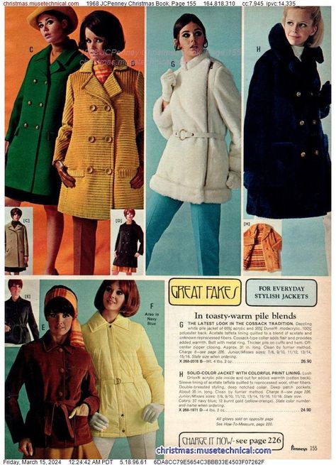 1968 JCPenney Christmas Book, Page 155 - Catalogs & Wishbooks Groovy Fashion, Fashion 1960s, Fashion Book, Seventeen Magazine, Sixties Fashion, Christmas Catalogs, Christmas Book, Fashion Marketing, Fashion Catalogue