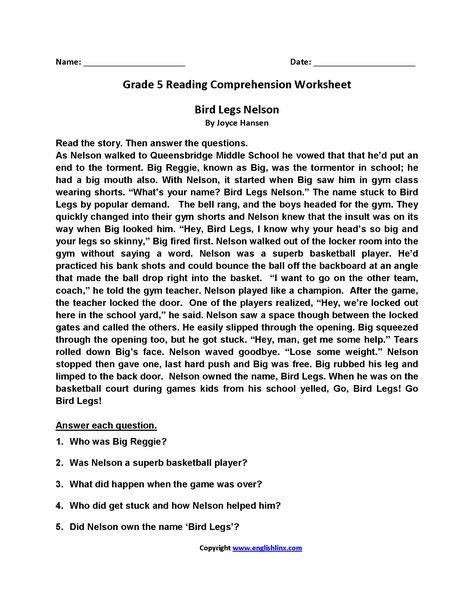 Bird Legs Nelson Fifth Grade Reading Worksheets Fifth Grade Reading, Free Reading Comprehension Worksheets, 5th Grade Worksheets, 5th Grade Writing, Fluency Passages, Reading Comprehension Lessons, Reading Comprehension Strategies, 5th Grade Reading, First Grade Reading