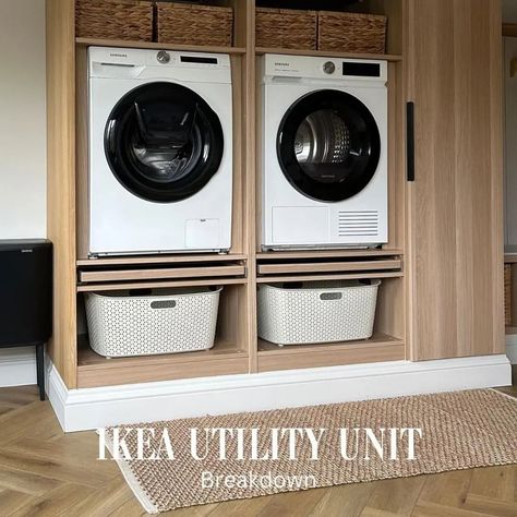 DIY Hacks HQ - home of IKEA hacks and more! | UTILITY • We couldn't wait to give this amazing utility room a space on the grid! @klk.interiors has completely smashed this utility room… | Instagram Ikea Utility Room, Ikea Laundry, Ikea Laundry Room, Ikea Craft Room, Ikea Desk Hack, Stylish Laundry Room, Living Room Dining Room Combo, Laundry Room Layouts, Laundry Room Renovation