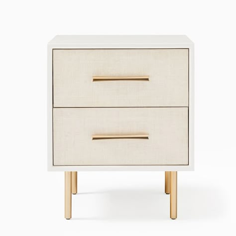 Margot Raffia Nightstand | West Elm Raffia Nightstand, Mid Century Storage, Mid Century Nightstand, Прикроватные Тумбочки, Kids Nightstand, Preppy Room, Room Makeover Bedroom, Room Makeover Inspiration, Room Inspiration Bedroom