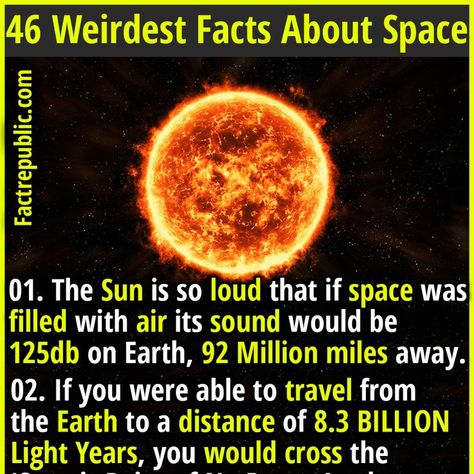 KNOWLEDGE EDUCATION WTFFACT WEIRD RARE Facts About Universe, Amazing Facts About Space, Outer Space Facts, Facts About Space, Solar System Facts, Science Facts Mind Blown, Youtube Facts, Astronomy Facts, Fact Republic