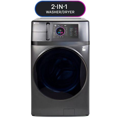 GE Profile 4.8 Cubic Feet Capacity UltraFast Smart All-in-One Combo Energy Start Washer/Electric Dryer & Reviews | Wayfair Dryer Exhaust Vent, New Washer And Dryer, Ge Appliances, Front Load Washer, Washer Dryer Combo, Smart Home Technology, Washing Machines, Home Technology, Washer Dryer