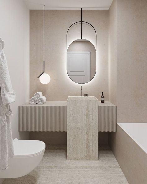 Japandi Lighting & Design on Instagram: “Materials, textures, shapes and even a classic piece of lighting make this bathroom design worth saving for inspiration. • • • 📷…” Japandi Lights, Studio Basement, Japandi Lighting, Japandi Bathroom Design, Japandi Lamp, Japanese Style Bathroom, Japandi Bathroom, Bathroom Recessed Lighting, Simple Bathroom Designs