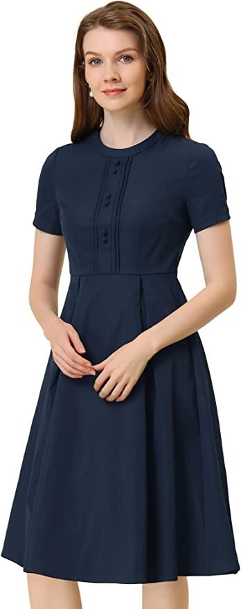 Midi Button Down Dress, Dresses Navy Blue, Navy Blue Midi Dress, Line Dresses, Cotton Shirt Dress, A Line Dresses, Button Up Dress, Knee Dress, Button Down Dress