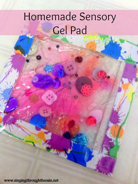 Looking for a sensory gel pad, but don't want to spent money to get one? Here you will find directions and pictures to help make your own homemade gel pad. Homemade Sensory, Diy Fidget Toys, Sensory Bags, Sensory Crafts, Sensory Tools, Sensory Boards, Sensory Bottles, Sensory Integration, Drawing Pad