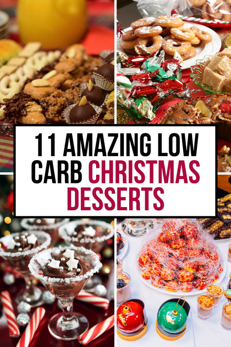 Indulge in the holidays with these 11 amazing low carb Christmas desserts! From keto chocolate banana bread to no-bake brownie bites, these dietitian-approved treats are perfect for satisfying your sweet tooth while keeping blood sugar balanced. Enjoy festive flavors without the guilt! Christmas Recipes For Diabetics, Low Sugar Holiday Desserts, Sugar Free Christmas Desserts Easy, Keto Christmas Recipes Dessert, Christmas Keto Desserts, Low Carb No Sugar Desserts, Low Sugar Christmas Desserts, Low Sugar Christmas Treats, Sugarfree Dessert Recipe