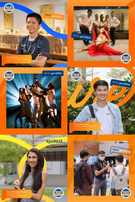 For the NUS Acceptance Campaign 2022, we conceptualised a friendly and youthful visual approach for the young target audience, drawing on the idea of “writing your future” and “creating your own path” in one’s university education. A gradient colour palette is used to create a vibrant and exuberant look. University Campaign Advertising, University Marketing Campaign, Education Instagram Feed, University Social Media Post, University Social Media Design, College Marketing Campaign, University Advertisement, University Poster Design, Audience Drawing