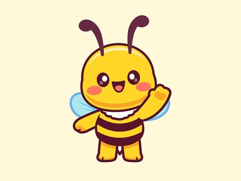 Bee Cartoon Character🐝 by catalyst on Dribbble Bee Cartoon, Cartoon Bee, Natural Logo, Creative Labs, You're Awesome, Cartoon Character Design, Kids Logo, Cute Doodles, Icon Illustration