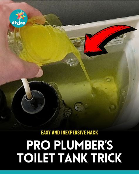 Toilet Tank Trick Plumbers Don’t Want You To Know via @diyjoycrafts Diy Toilet Tank Cleaner, How To Clean Inside Toilet Tank, Fabulosity In Toilet Tank, Clean Toilet Hacks, What To Put On Top Of Toilet Tank, How To Get Pee Smell Out Of Bathroom, Diy Toilet Tank Freshener, Toilet Freshener Diy, Fabuloso Toilet Tank Hack