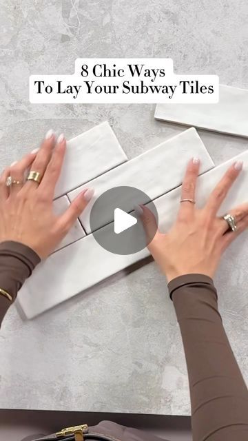 Victoria Tonelli on Instagram: "Designer tricks on how to elevate a basic subway tile ✨  Comment below and tell us your favourite pattern!!  @cityline #designinspo #designertips #tileinspo" Stacked Bathroom Wall Tiles, Ways To Lay Tile Backsplash, Vertical Tile Pattern Bathroom, Horizontal Stack Bond Tiles, Horizontal Straight Stack Tile, Laying Tiles Patterns, Creative Subway Tile Patterns, Different Ways To Lay Tile, Backsplash Tile Layout Patterns