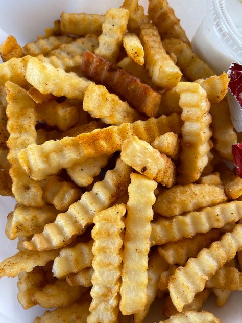 •crinkle fries Fries Aesthetic, Crinkle Fries, Crinkle Cut Fries, 2023 Aesthetic, Orange Julius, Curly Fries, Food Inspo, I Want To Eat, Food Videos Cooking