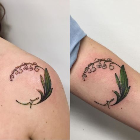 Tiny Tattoos Lily Of The Valley, Tattoo Hummingbird, Round Tattoo, Remembrance Tattoos, Black Cat Tattoos, Crescent Moon Tattoo, Tattoo Inspo, Water Colour, Rose Tattoo