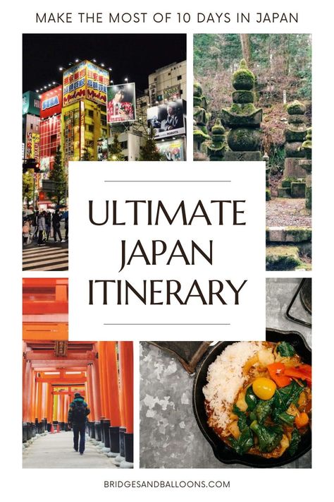 Here are my top tips for how to get the best out of the country in a perfect 10-day Japan itinerary. Ten days is enough for a first timer, but you could easily stretch this itinerary to two weeks in Japan if you have a few extra days. | Bridges and Balloons | #Japan #JapanItinerary | Japan Visit | 10 days japan | 10 days in japan itinerary | japan itinerary 10 days | japan travel itinerary Japan Travel Itinerary 10 Days, 10 Days In Japan Itinerary, 10 Day Japan Itinerary, Two Weeks In Japan, 10 Day Itinerary Japan, Japan 10 Day Itinerary, Japan Itinerary 10 Days, 10 Days In Japan, Japan Travel Itinerary