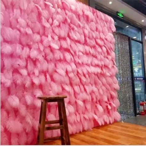 free shipping 100pc pink feather 15-45cm white romantic wedding favor birthday party decoration accessories Backdrops photo prop Feather Decorations, Selfie Wall, Salon Suites Decor, Backdrop Decor, Deco Studio, Deco Rose, Salon Suites, Beauty Room Decor, Feather Decor