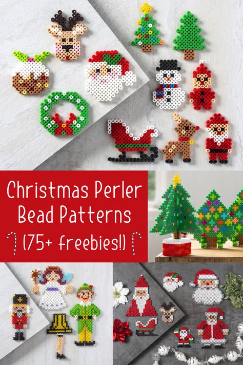 Fuse Bead Christmas Ornaments, Christmas Fuse Bead Patterns, Perler Bead Christmas Patterns Free, Melt Beads Christmas Ornaments, Christmas Melting Beads, Beads Iron Pattern, Fuse Beads Christmas Patterns, Pearler Bead Christmas Patterns, Christmas Fuse Beads Ideas