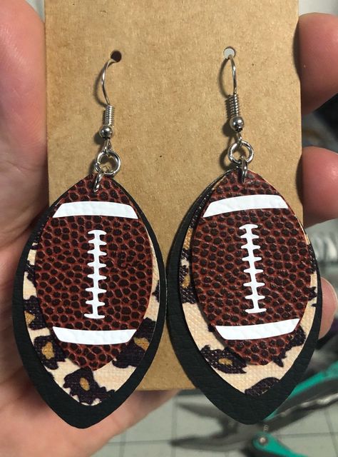 Cricket Earrings, Jewelry Tree Diy, Faux Earrings, Football Jewelry, Aztec Earrings, Diy Leather Earrings, Football Earrings, Leather Jewelry Diy, Mom Accessories