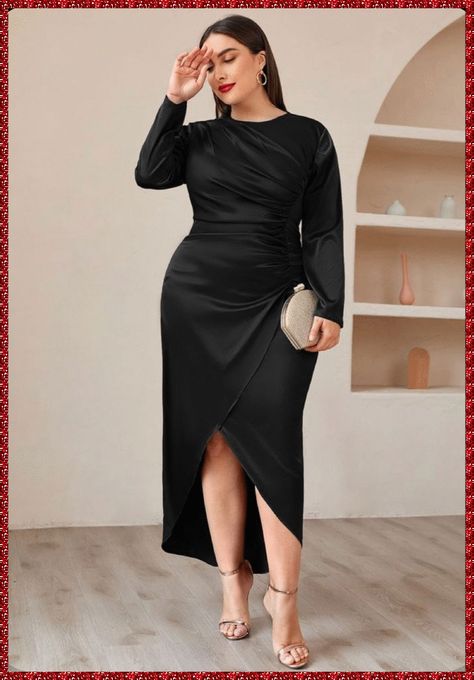 [AffiliateLink] 38 Cocktail Dress Classy Evening Long Recommendations To Try Out 2022 #cocktaildressclassyeveninglong Satin Dresses Plus Size Formal, Elegant Dress Curvy, Official Event Outfit, Formal Dresses Plus Size With Sleeves, Elegant Dresses Classy For Plus Size, Black Satin Cocktail Dress, Elegant Curvy Dresses, Curvy Cocktail Dress Classy, Black Satin Dress Long Plus Size