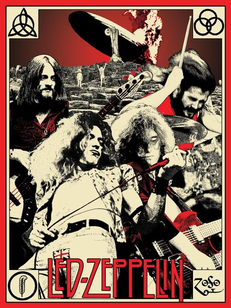 Led Zeppelin Art, Led Zeppelin Poster, Zeppelin Art, Rock N Roll Art, Rock Band Posters, Led Zep, Music Poster Design, Music Images, Robert Plant