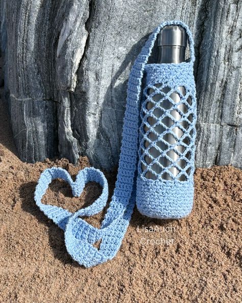 Crochet Water Bottle, Crochet Water Bottle Holder, Crochet Baby Booties Pattern, Bottle Cozies, Baby Booties Pattern, Booties Crochet, Crochet Hats Free Pattern, Water Bottle Holder, Water Bottle Holders