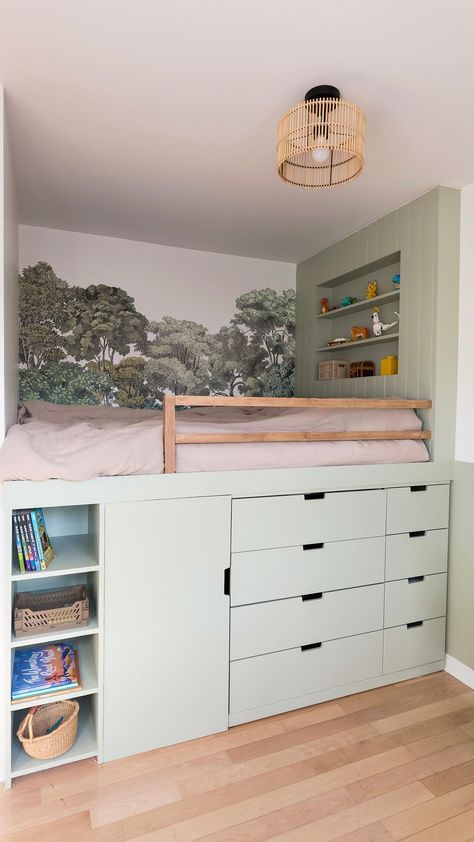 Redefining Playrooms: The Magic of Loft Beds for Kids – yonohomedesign.com Lofted Toddler Bed, Kids Ikea Loft Bed, Loft Ikea Bed, Loft Bed With Hidden Room, Kyra Bed Ikea Hack, Loft Bed Ikea Hack, Ikea Bed Hack Kids, Ivar Bed Hack, Hack Loft Bed