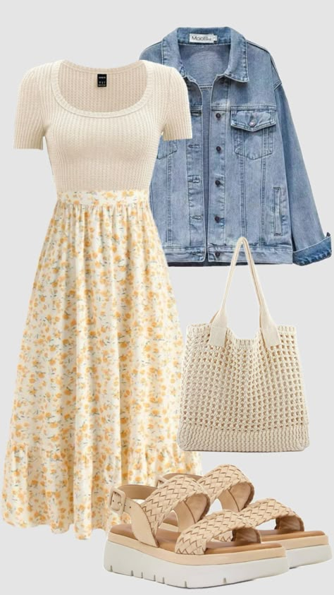 #casual #churchoutfit #teacheroutfit #outfit #schoolfit #skirt #beach #modestfashion #yellow #outfitideas #christiangirl #easter #spring #summer Modest Girly Outfits, Church Fits, Modesty Outfits, Cute Modest Outfits, Everyday Fashion Outfits, Casual Day Outfits, Church Outfits, Teacher Outfits, Modest Fashion Outfits