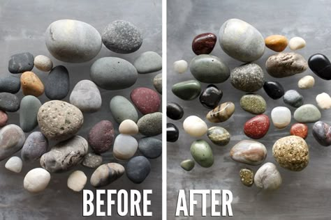 Beach Rocks Crafts, Rock Polishing, How To Polish Rocks, Rock Collection Display, Resin Spray, Bubbles Art, Polished Rocks, Rocks Crafts, Rock Identification