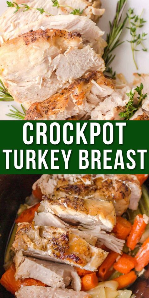 turkey in a crockpot Turkey Breast In Crockpot, Crockpot Turkey Breast, Turkey Tenderloin Recipes, Turkey Breast Crockpot, Turkey Crockpot Recipes, Cooking Turkey Breast, Turkey Cutlets, Slow Cooker Turkey Breast, Crockpot Turkey